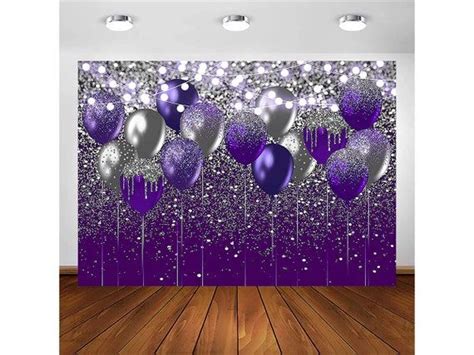 Purple and Silver Glitter Backdrop for Birthday Wedding Prom - Etsy ...