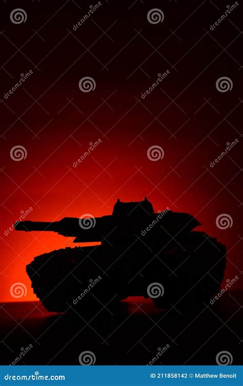 Military Tank at Sunset stock photo. Image of cannon - 211858142