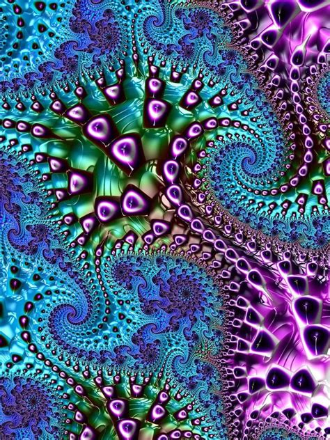 Abstract Fractal Design in Blue and Purple