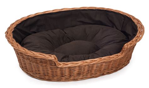 Wicker Dog Cat Basket Dark Cushion Various Sizes – Prestige Wicker