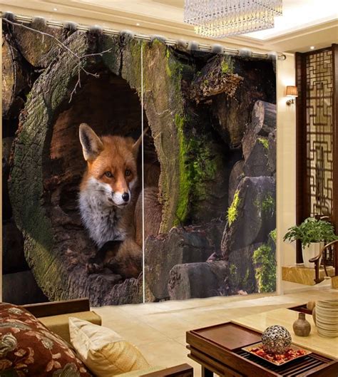 Cotton Curtains Modern Fashion Bedroom Curtains animal Design 3D ...