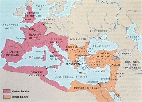 Map: The Eastern and Western Roman Empire (click to see larger image ...