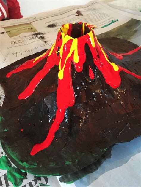 Make a papier mache Volcano - a great activity for boys | Volcano projects, Projects for kids ...