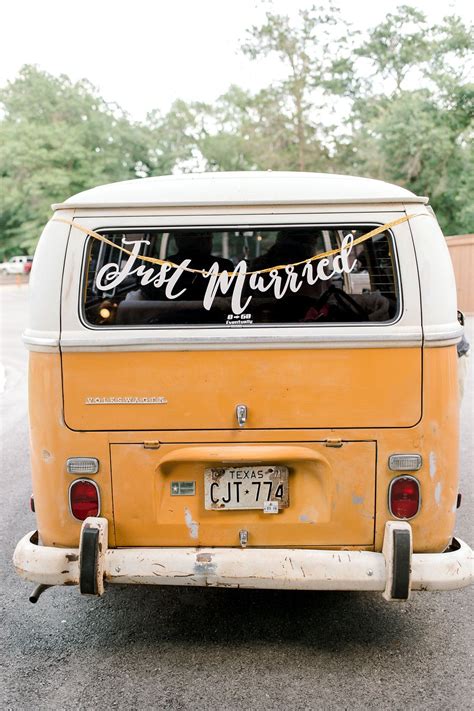 | just married banner | bohemian wedding photo booth bus | just married ...