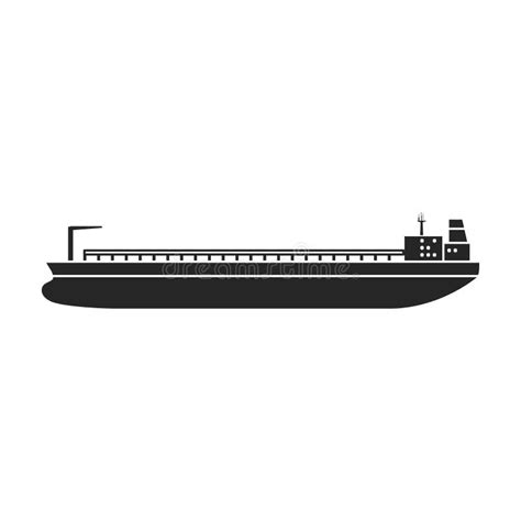 Barge Vector Icon.Black Vector Icon Isolated on White Background Barge ...