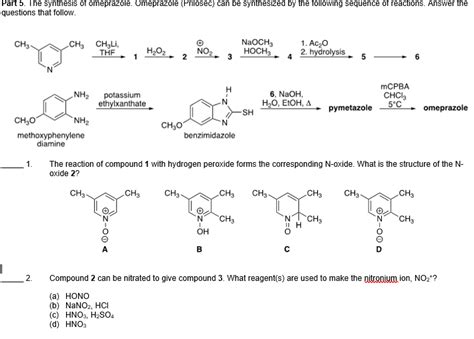 Solved Part 5. The synthesis of omeprazole. Omeprazole | Chegg.com