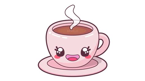 Cómo dibujar una Taza de Café Kawaii