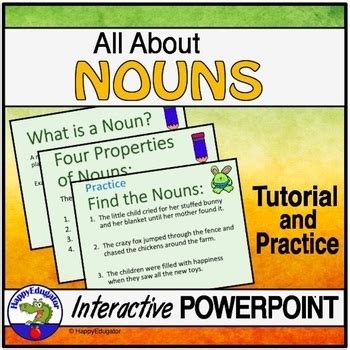 Nouns PowerPoint - All About Nouns by HappyEdugator | TpT