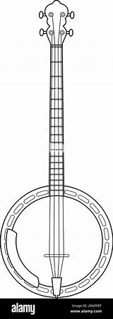 Banjo Clip Art Sketch Coloring Page sketch template