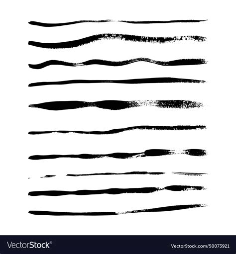 Brush line grunge element icon hand drawn stroke Vector Image