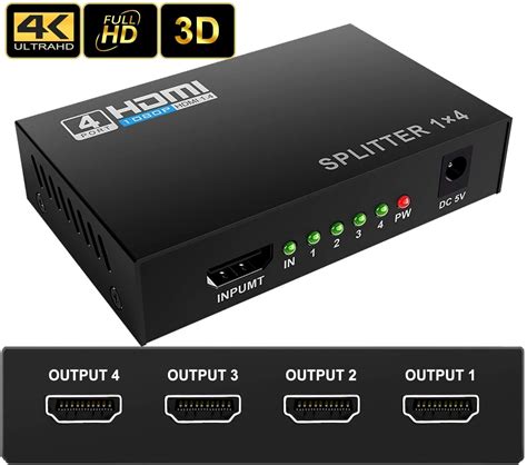 HDMI Splitter 1 in 4 Out Powered 1x4 Ports (1 Input to 4 Outputs) only $55.99 at ATDComputers.com