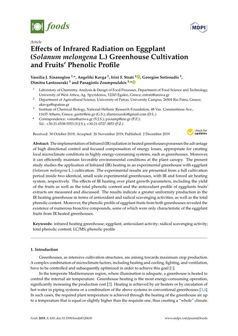 (PDF) Effects of Infrared Radiation on Eggplant (Solanum melongena L.) Greenhouse Cultivation ...