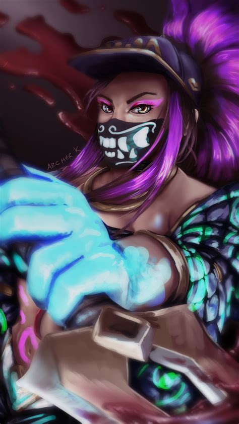 Neon KDA Akali by ArcherKasai on DeviantArt