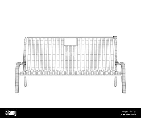 Wireframe Vector Bench isolated. Wooden bench isolated on white background. Park bench isolated ...