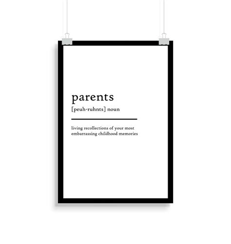 Parents Definition Print Parents Definition Poster - Etsy UK