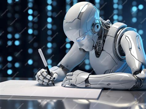 Premium Photo | Robot writing Concept and idea of AI writing assistant