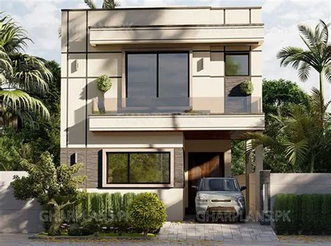 DHA 5 Marla House Map With 4 Bedrooms - Ghar Plans