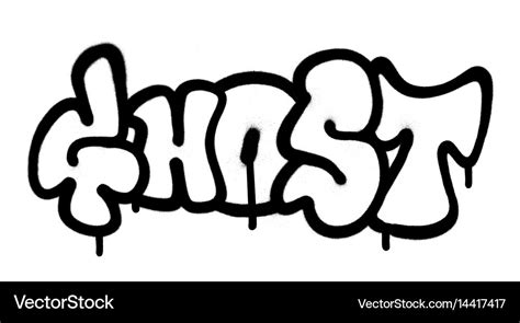 Graffiti sprayed ghost fonts in black over white Vector Image