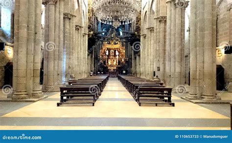 Interior of the Cathedral of Santiago De Compostela Stock Image - Image of nave, historical ...