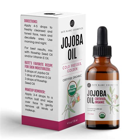 Jojoba Oil, USDA Certified Organic, 100% Pure, Cold Pressed, Unrefined. Revitalizes Hair & Gives ...