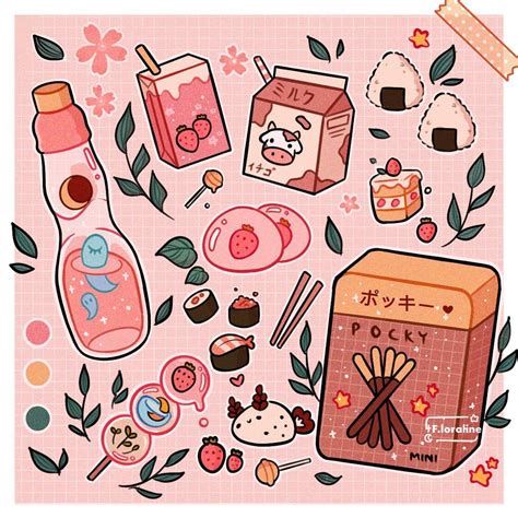 Épinglé par mieseyo sur Aesthetic- Background- Wallpaper | Stickers kawaii, Dessin japonais, Art ...