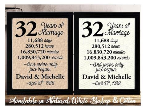 32nd Anniversary 32 Year Anniversary 32 Anniversary Gift | Etsy