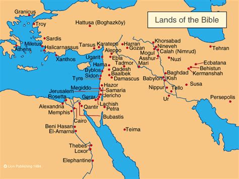 Bible Map of the Holy Land in Israel