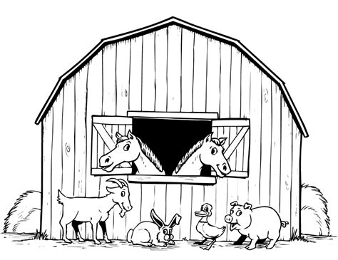 Barnyard Animals coloring page - ScribbleFun | Farm animal coloring pages, Barn animals, Animal ...