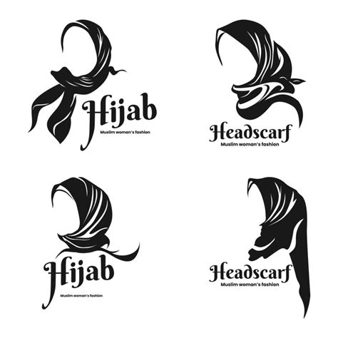 Silhouette Logo Hijab Style Collection 4292200 Vector Art at Vecteezy