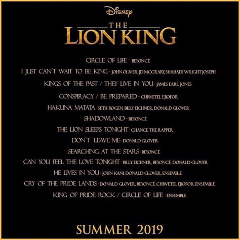 The Lion King - Official Soundtrack Lyrics | LyricsFa.com