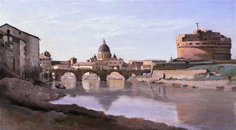 Rome, Castle Sant Angelo - Camille Corot - WikiArt.org - encyclopedia ...