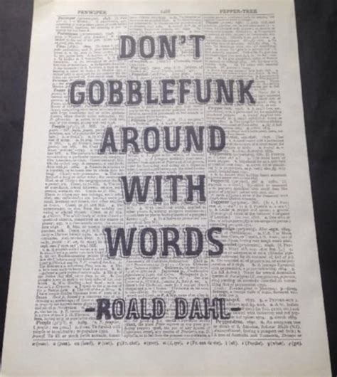 Roald Dahl The BFG Quote Print Vintage Dictionary Print Page | Etsy