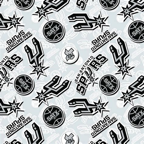 San Antonio Spurs NBA 2023 Sticker Toss in Multi by Camelot Fabrics 44 Inches Wide 100% Cotton ...