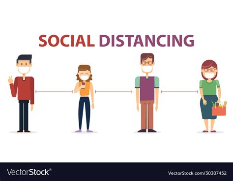 Social distancing Royalty Free Vector Image - VectorStock