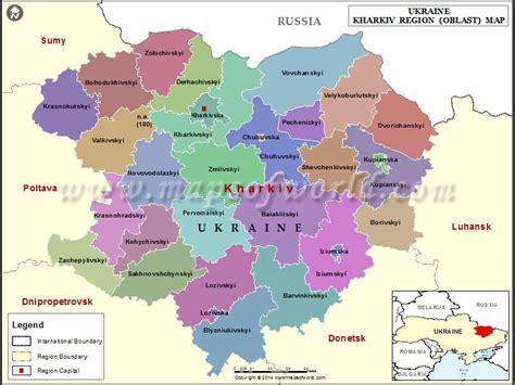 Kharkiv Map | Map of Kharkiv Region (Oblast), Ukraine