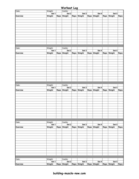 Printable Workout Log | room surf.com