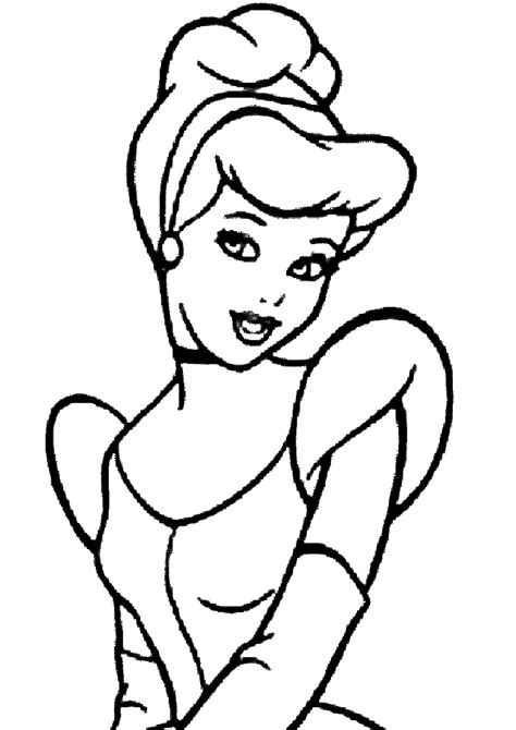 Free Cinderella drawing to print and color - Cinderella Coloring Pages for Kids