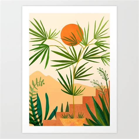 Harvest Moon Landscape Art Print by Modern Tropical | Society6