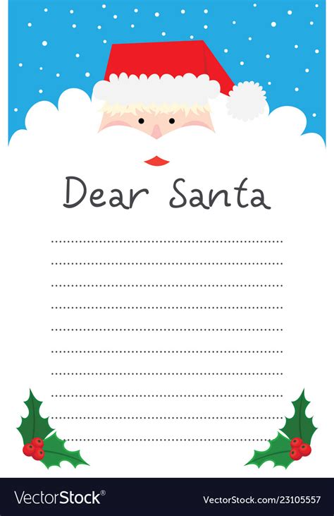 Dear santa writing letter to santa claus Vector Image