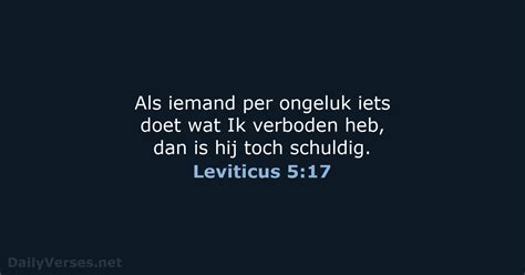 Leviticus 5:17 - Bijbeltekst (BB) - DailyVerses.net