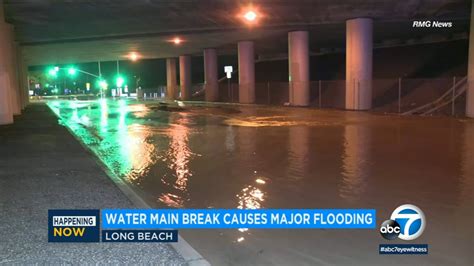 Long Beach water main break causes major flooding - ABC7 Los Angeles