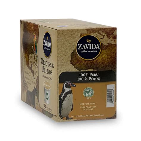 Zavida 100% Peru Single-Serve Coffee Pods (Box of 24) – Home Coffee ...