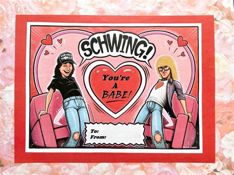 Wayne's World schwing, You're A Babe Wayne and Garth Valentine - Etsy