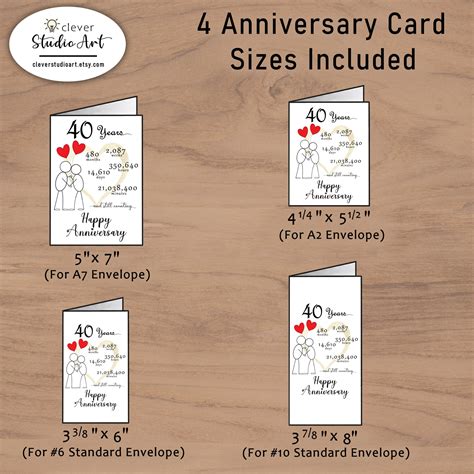 40th Anniversary Card Printable Printable 40th Anniversary - Etsy