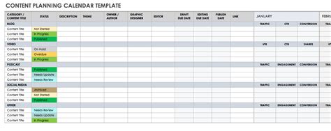 10+ Free Content Plan Templates | Smartsheet