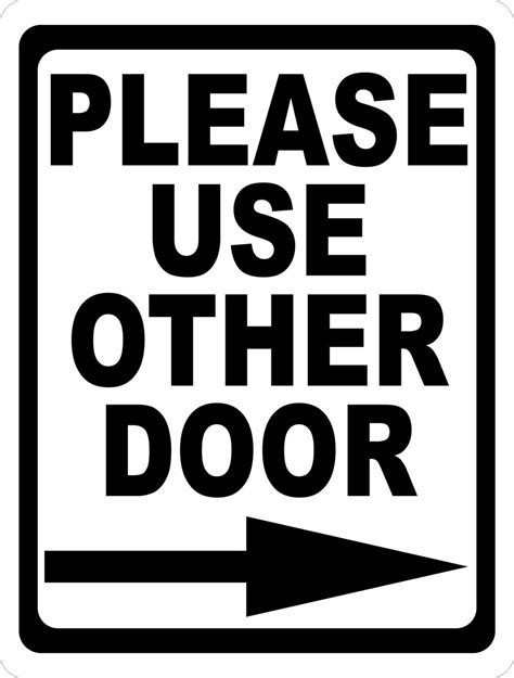 Please Use Other Door with Right or Left Arrow Sign Vertical – Signs by SalaGraphics