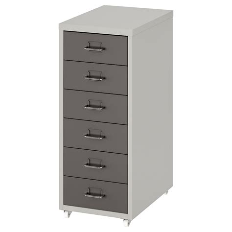 HELMER drawer unit on casters, dark gray/light gray, 11x271/8" - IKEA