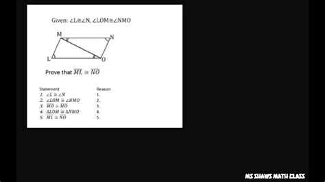 Prove Line Segments are Congruent given two Triangles - YouTube