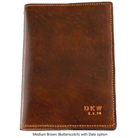 Leather Executive Diary / A4 Book Cover initials – Sparrowhawk Leather NZ