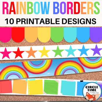 Printable Bulletin Board Borders, Rainbow Classroom Decor | TPT